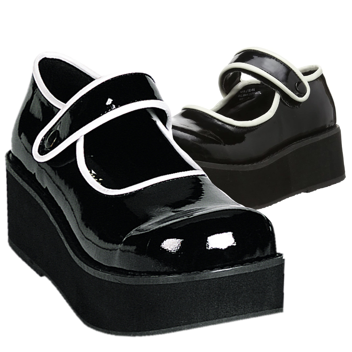 DEMONIACULT SPRITE-01 Black and White Pvc Vegan