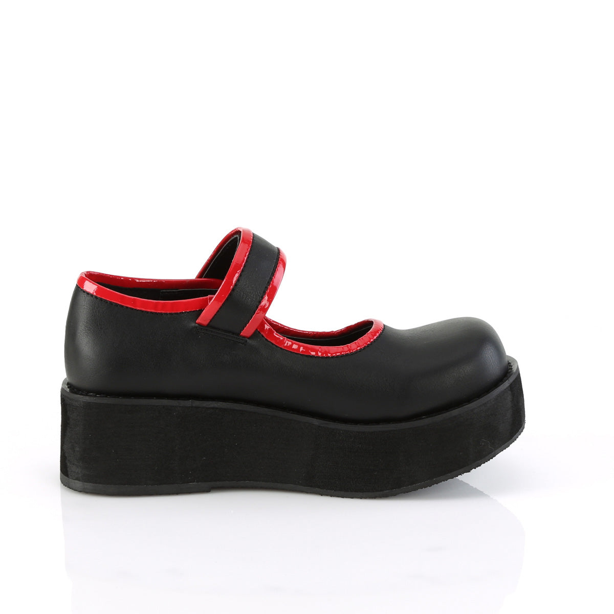 DEMONIACULT SPRITE-01 Black and Red Vegan Leather