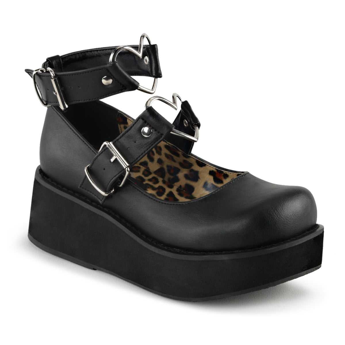 DEMONIACULT SPRITE-02 Black Vegan Leather