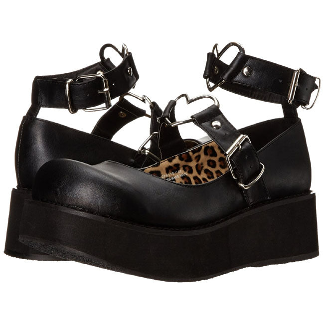 DEMONIACULT SPRITE-02 Black Vegan Leather