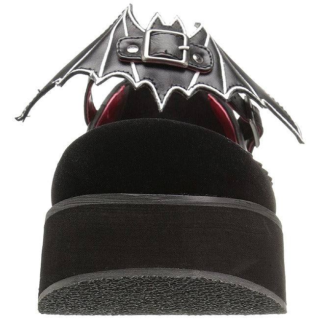 DEMONIACULT SPRITE-09 Black Vegan Leather and Velvet