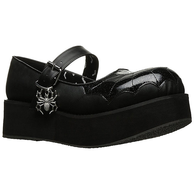 DEMONIACULT SPRITE-05 Black Vegan Leather