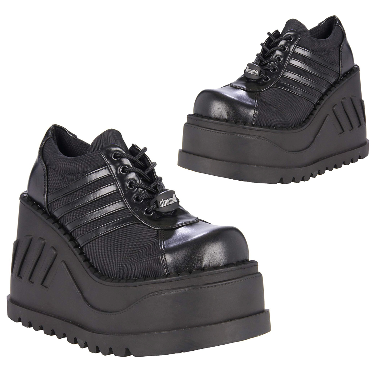 DEMONIACULT STOMP-08 Black Vegan Leather