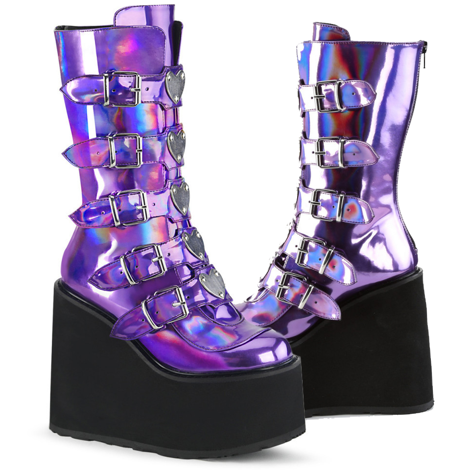 DEMONIACULT SWING-230 Purple Holo Vegan Leather