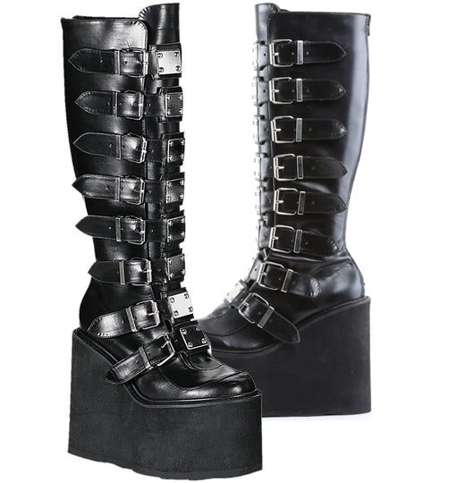 DEMONIACULT SWING-815 Black Vegan Leather
