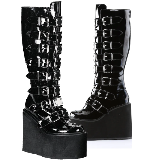 DEMONIACULT SWING-815 Black Lucid Veagen Leather