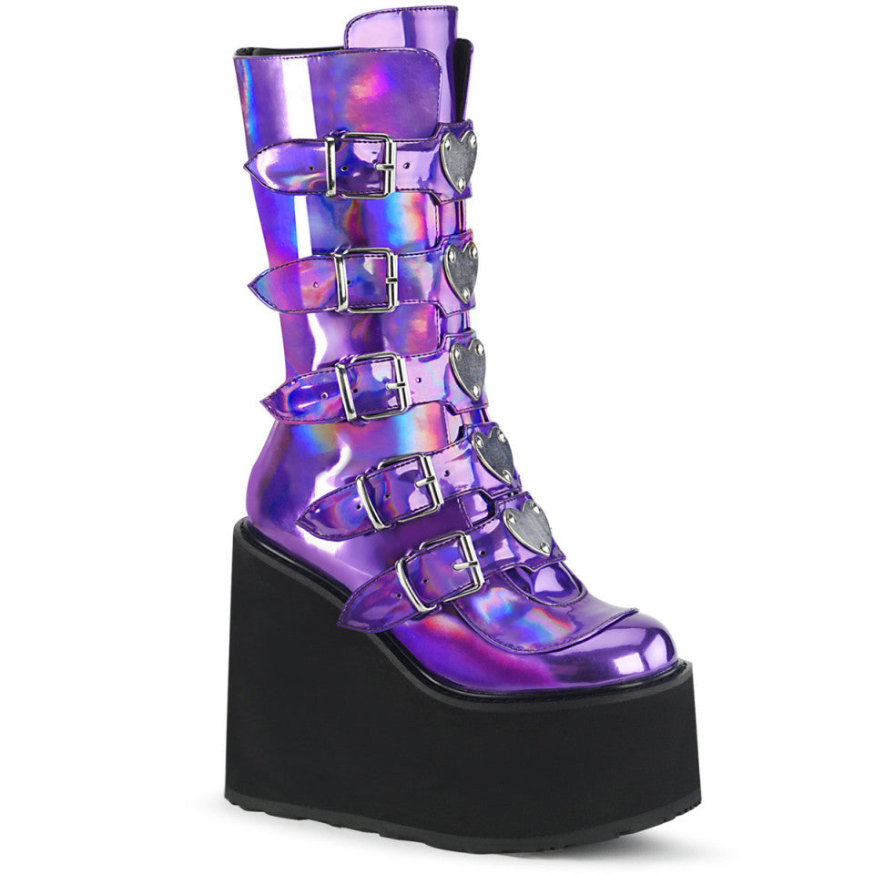 DEMONIACULT SWING-230 Purple Holo Vegan Leather