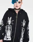 Felpa oversize cacciatrice maschera da coniglio
