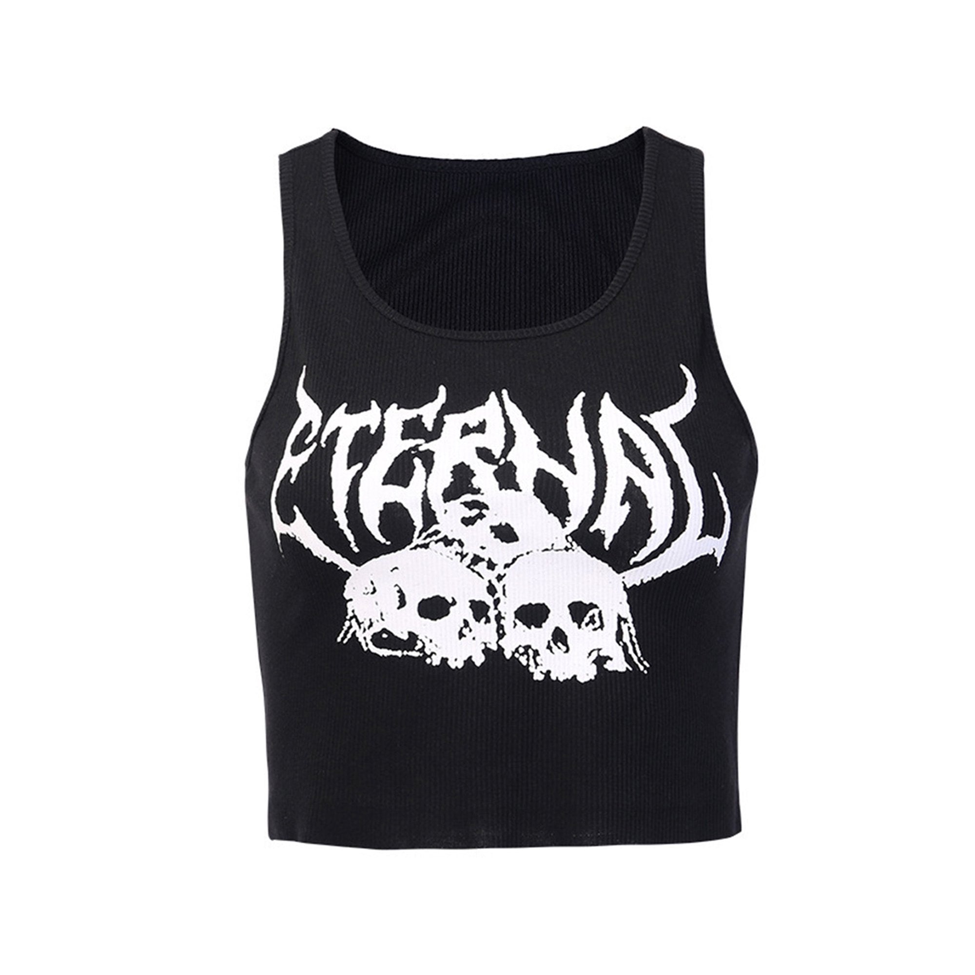 Crop Top Nero Teschi