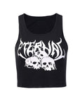 Crop Top Nero Teschi "Eternal"
