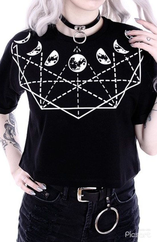 RESTYLE CROP TOP FASI LUNARI GEOMETRIC