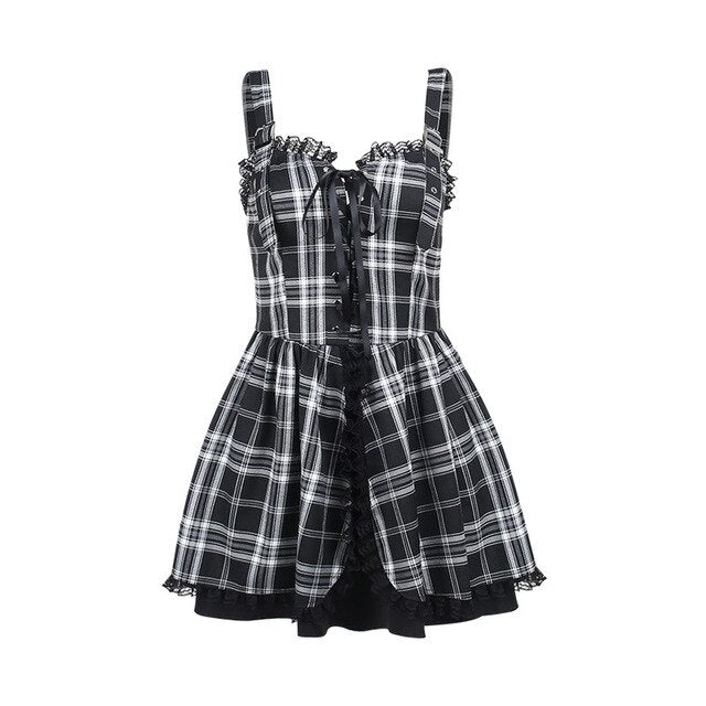 Vestito Tartan Bianco