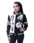 Giacca Varsity Mercoledì bianca e nera