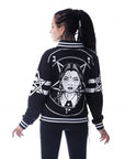 Giacca Varsity Mercoledì bianca e nera