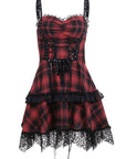 Red tartan dress no sleeve