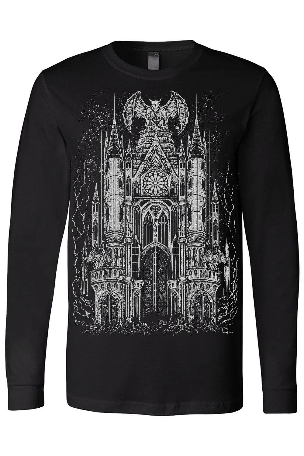 vampirefreaks - T-shirt Gargoyle Cathedral [ARGENTO METALLIZZATO]