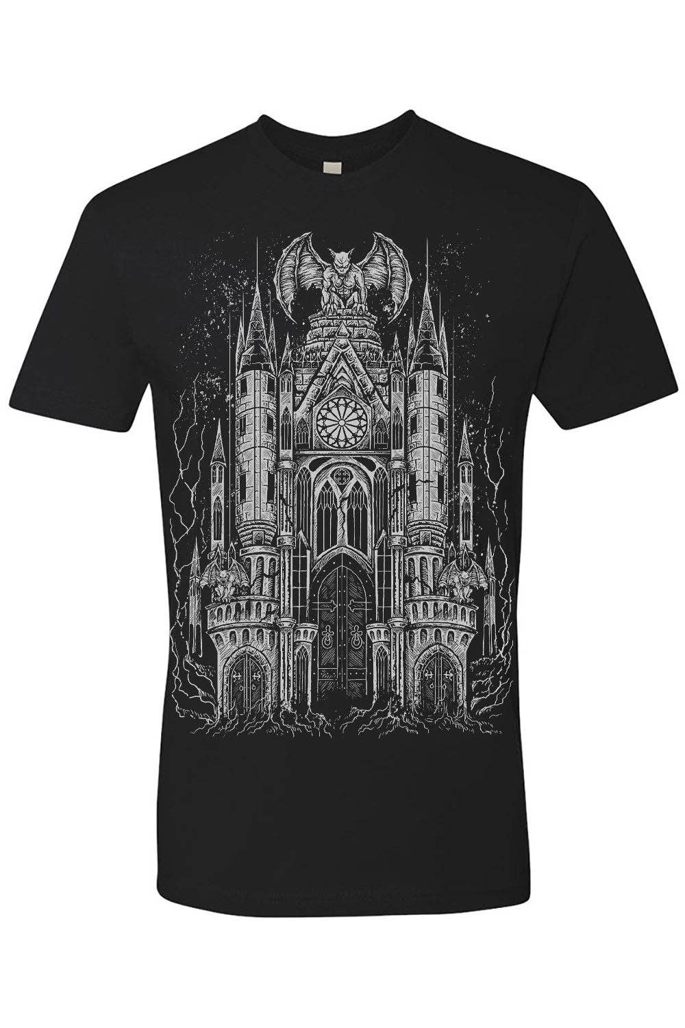 vampirefreaks - T-shirt Gargoyle Cathedral [ARGENTO METALLIZZATO]