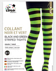 P'tit Clown - Collant Opaco a Righe - Nero, Verde Fluo