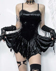 Vestito Goth corto ciniglia