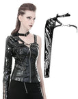 Punk shining PU one shoulder around neck cape "Dark in Love"