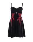 Vestito Black Velvet & Red Ribbons