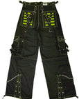 Pantaloni Cargo cybergoth Black & acid green