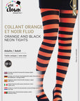 P'tit Clown - Collant Opaco a Righe - Nero, Arancione Fluo