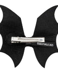 Kreepsville - Fiocco per capelli in PVC nero a forma di ali di pipistrello