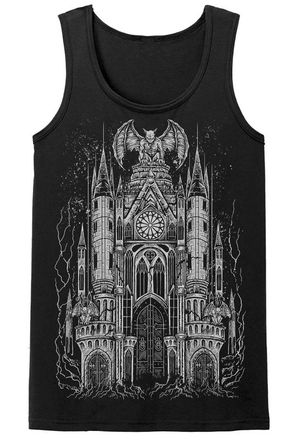 vampirefreaks - T-shirt Gargoyle Cathedral [ARGENTO METALLIZZATO]