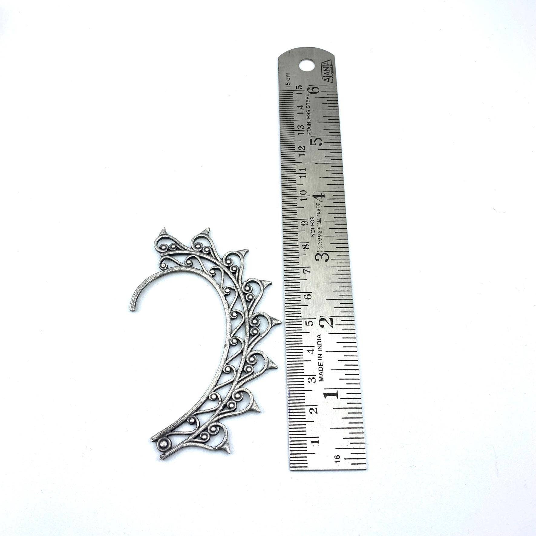 Quirky Fashions - Set di Orecchini a Foglia d'Argento Antico - Design Senza Piercing