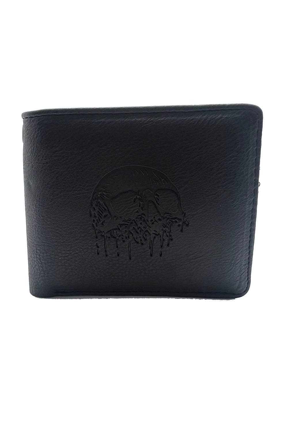 vampirefreaks - Portafoglio Bifold con Catena in Rilievo Teschio Drip
