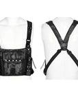 Punk rave harness per rivetti mimetici punk da uomo