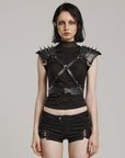 Punk rave Harness per le spalle con fibbia punk da donna