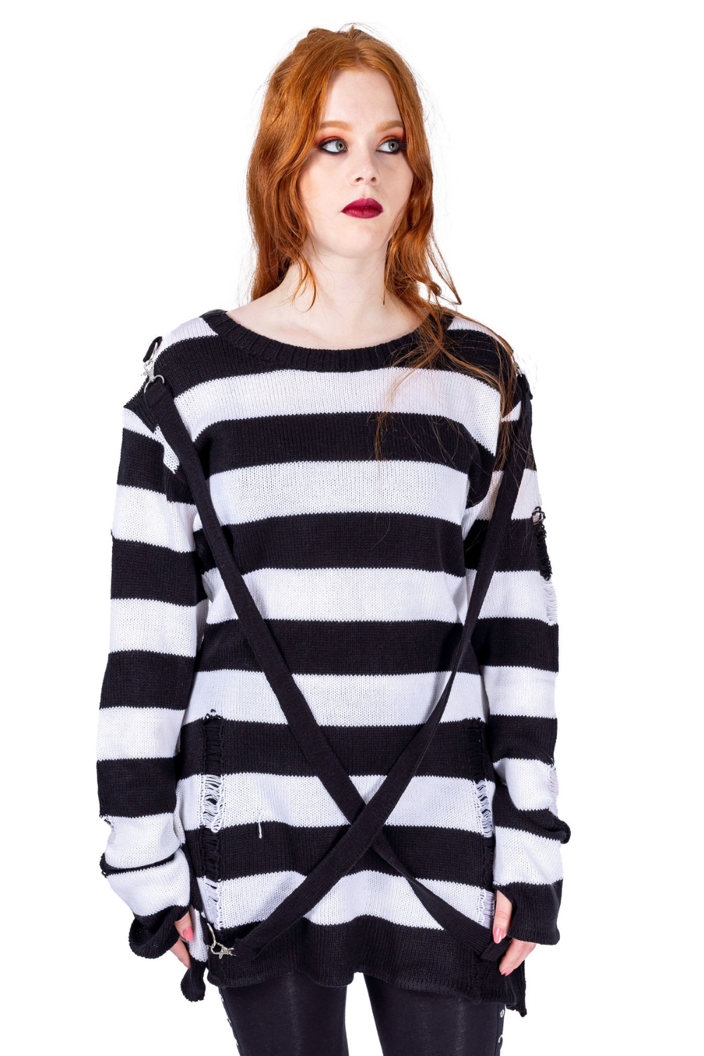 Heartless - Maglione Oriana Jumper (Black/White)