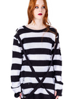 Heartless - Maglione Oriana Jumper (Black/White)