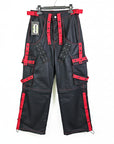 Pantalone Cargo nero e rosso studd