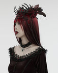 Punk rave diadema vampires nero e rosso