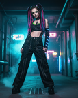 Pantalone Cargo cybergoth biohazard posteriore