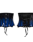 Punk Rave - Corsetto Underbust in vinile con colore a contrasto blu