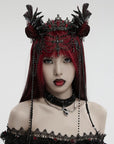 Punk rave diadema vampires nero e rosso