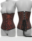 Corsetto Underbust Damascato Nero e Rosso (Sartoriale)