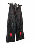 Pantalone Cargo Black & Red Skull
