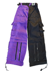 Pantalone Cargo bicolore viola/nero