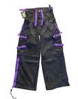 Pantalone Cargo studd nero inserti viola