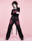 Pantalone Cargo rete cybergoth nero e rosa