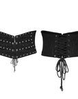 Punk Rave -  Cintura corsetto Goth da uomo con borchie, teschi e lacci sul retro