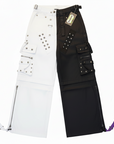 Pantalone Cargo bicolore bianco/nero