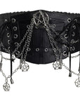 Cintura corsetto con catene e pentacolo