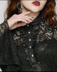 Punk Rave - Vestito gotico lungo decadent vintage con maniche di pizzo