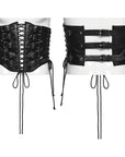 Punk Rave -  Cintura corsetto da uomo nera punk con fibbie e lacci